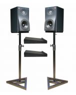 2X SOUNDKING DB039B STEEL STUDIO MONITOR STANDS + ISOLATION PADS