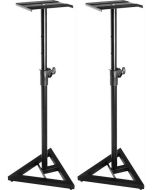 2X SOUNDKING DB039B STEEL STUDIO MONITOR STANDS 93-137CM HEIGHT ADJUSTABLE