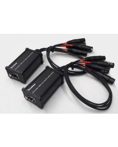 RJ45 cable splitter breakout to 4x 3pin XLR - Female and Male XLR bundle CXA031 / CXA032