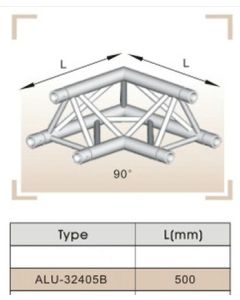 Alutruss ALU32405B aluminium two-way tri-truss corner / 290MM