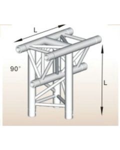 Alutruss ALU33305B aluminium T-section tri-truss corner / 290MM