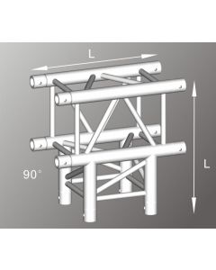 Alutruss ALU43105B aluminium three-way / 3-way box truss corner / 290MM