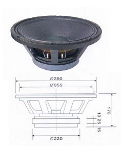 Ande LB1560 15" 600W RMS driver / speaker CAST FRAME