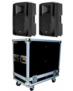 2x RCF ART 735-A MK4 700W RMS ACTIVE SPEAKERS AND DUAL FLIGHT CASE