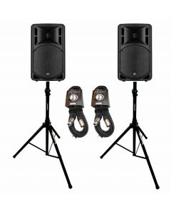 RCF ART315A MK4 15" active speaker package with stands and cable