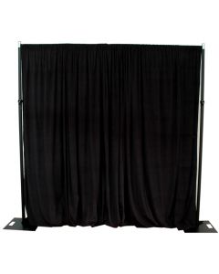 Black 3m drop x 3m width cotton velvet drape - 300gsm
