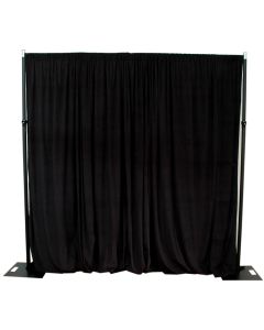 Black 6m drop x 5m width velveteen drape - 210GSM