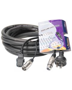 10m Signal Audio 3pin XLR / IEC Power Mains Cable