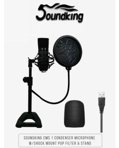 SOUNDKING CMS1 USB condenser microphone with shock mount pop filter and table top stand