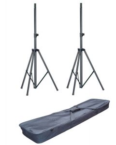Soundking 2x DB012B aluminium tripod speaker stand package with bag