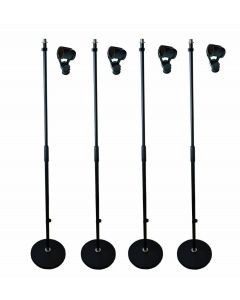 4x Soundking professional quality round base microphone stands DD053B + clips- BULK BUY