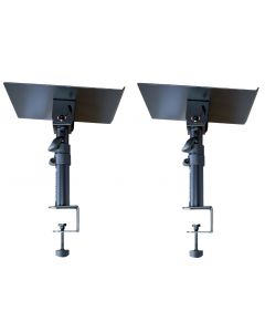 PAIR OF TABLE TOP MONITOR STAND WITH TABLE CLAMP LARGE TRAY, DF147