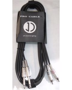 Dual 6.35mm Jack to dual male RCA cable, 3m. NYGDC009