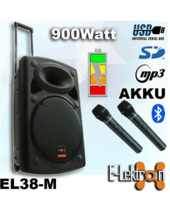 E-Lektron EL38-M Battery Operated Media Player with 2 Microphones, Bluetooth & FM-Radio