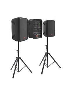 JBL Eon208p 8" PA System with 8 channel mixer and bluetooth + BONUS speaker stands