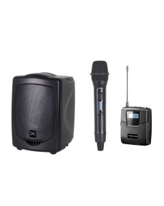PARALLEL AUDIO HX-765 70WATTS PORTABLE PA SYSTEM WITH DUAL RECEIVER, BELTPACK AND HANDHELD TRANSMITTERS