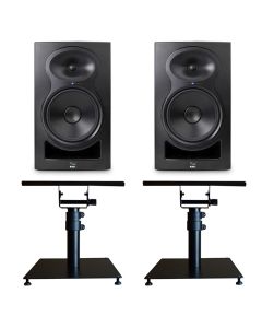 KALI AUDIO LP-8 2ND WAVE 8" 2-WAY ACTIVE STUDIO MONITOR PAIR BLACK + TABLE TOP STANDS DF146