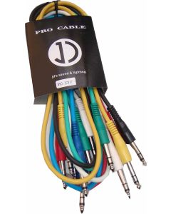 Patch leads (6x) Stereo, 2m long, TRS 6.35mm jack  IC017-2M J/J