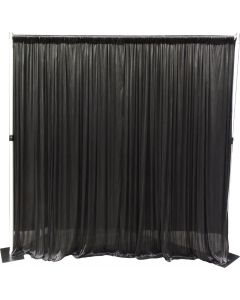 2.4m x 2.4m Aluminium Pipe and Drape support system with SILK black drape - 2.4m max height