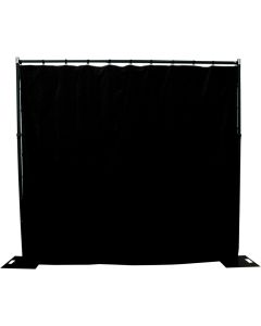 Black 4m drop x 3m width cotton velvet drape 365gsm Fire Retardant