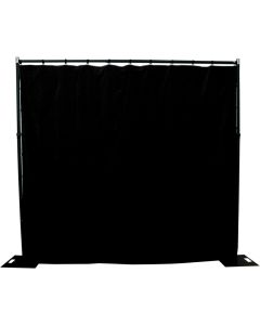 6m drop x 3m black cotton velvet drape 365gsm Fire Retardant