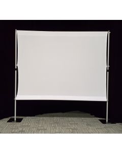 3m x 3m free standing white lycra projector screen - screen size 3m wide x 2.4m high