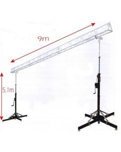 BOX Truss stand -  5m high x 9m wide Heavy duty winch up lighting box truss