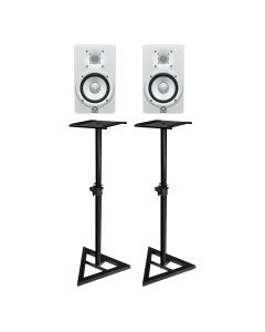 YAMAHA HS7W 6.5" ACTIVE STUDIO MONITORS WHITE (PAIR) - With MONITOR STANDS