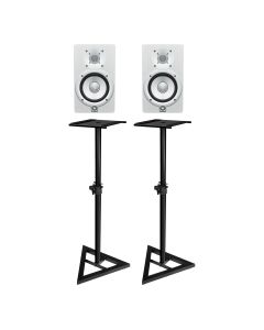 YAMAHA HS7W 6.5" ACTIVE STUDIO MONITORS WHITE (PAIR) - With MONITOR STANDS