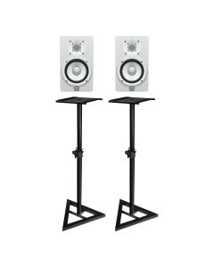 YAMAHA HS8W 8" ACTIVE STUDIO MONITORS WHITE (PAIR) With MONITOR STANDS