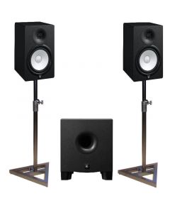 YAMAHA HS7 6.5" ACTIVE STUDIO MONITORS WITH HS8S SUBWOOFER - FREE MONITOR STANDS