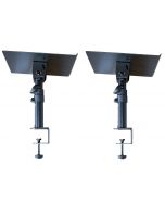 PAIR OF TABLE TOP MONITOR STAND WITH TABLE CLAMP 