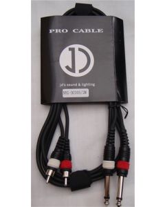 Dual 6.35mm Jack to dual male RCA cable, 2m. NYGDC005
