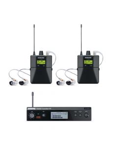 PSM300 Twin Wireless System; includes 2x P3RA Bodypacks & 2x SE215-CL  