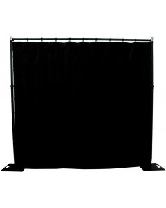 Black 4m drop x 3m width cotton velvet drape 365gsm Fire Retardant