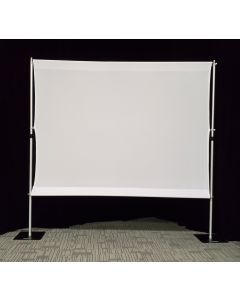 3m x 3m free standing white lycra projector screen - screen size 3m wide x 2.2m high